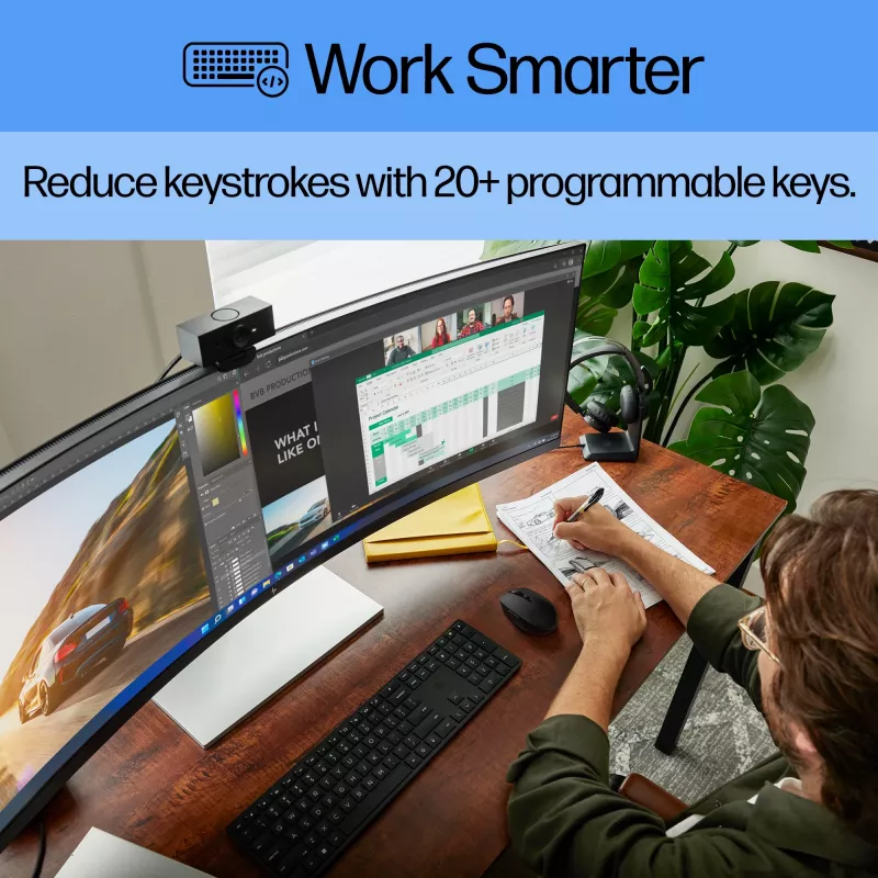 HP 650 bezdrôtová klávesnica a myš combo plná veľkosť membránová biela