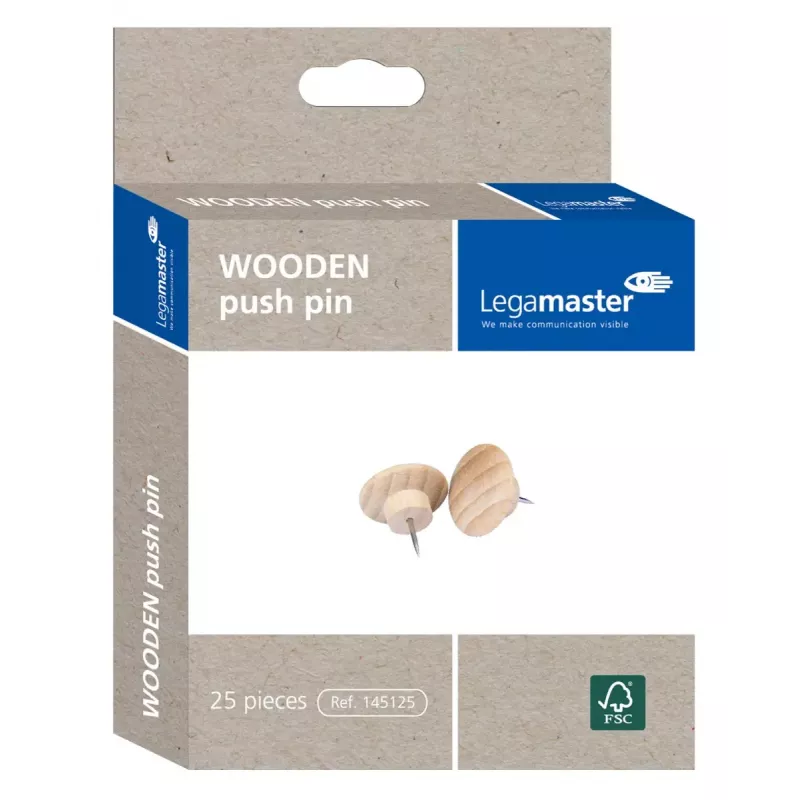 Pripínacie špendlíky Legamaster WOODEN 25 ks