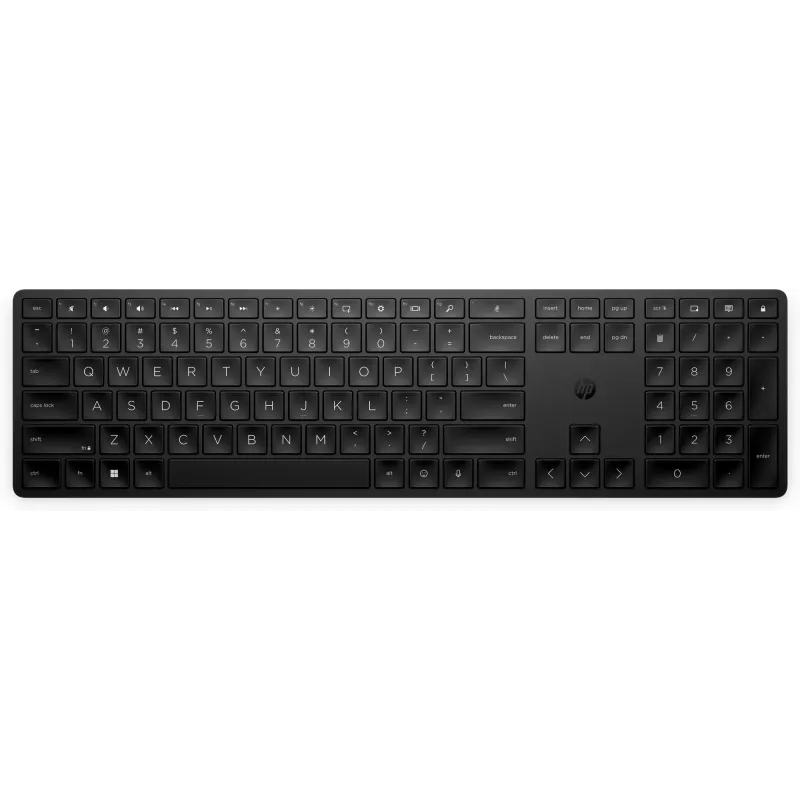 HP 455 programovateľná bezdrôtová klávesnica, Full-Size (100 %), bezdrôtová, RF Wireless, membránová, čierna