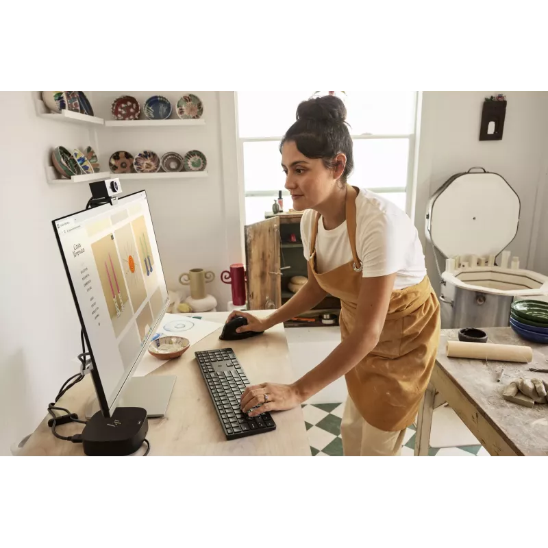 HP 455 programovateľná bezdrôtová klávesnica, Full-Size (100 %), bezdrôtová, RF Wireless, membránová, čierna