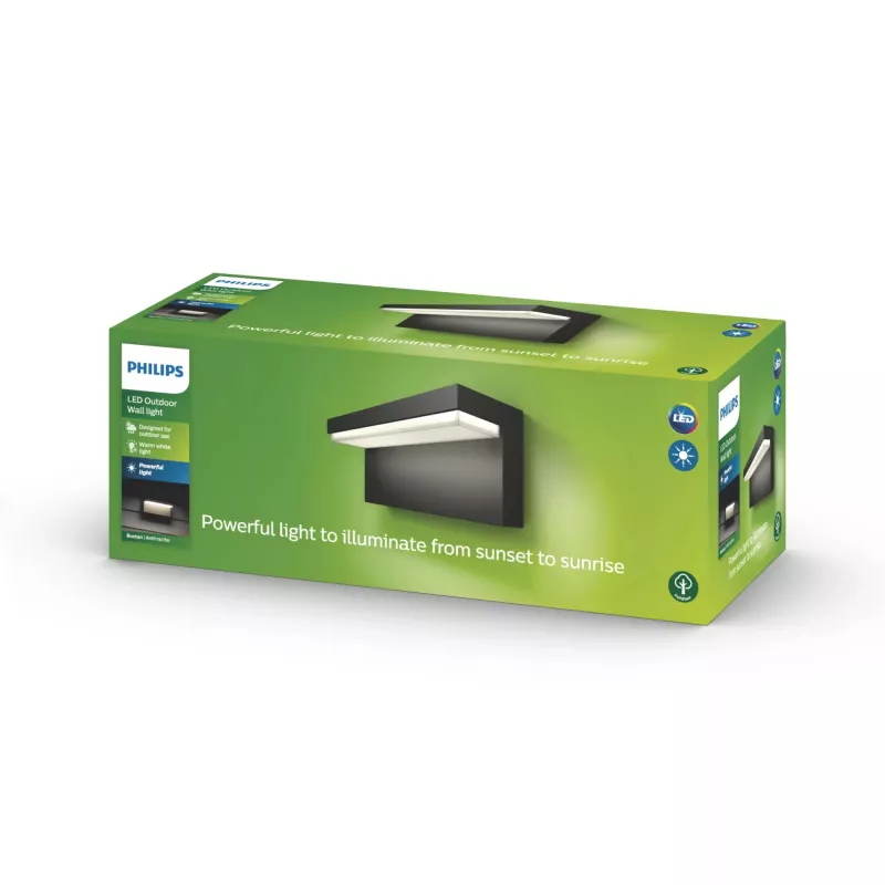 Vonkajšie nástenné svietidlo Philips myGarden Bustan 9W antracit hliník LED