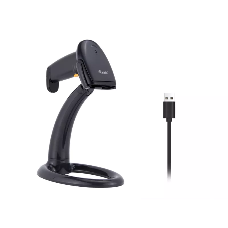Ručný čítač kódov Equip USB 1D so stojanom LED káblový 1,8m