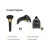 Ručný čítač kódov Equip 1D laser USB káblový čierny ABS