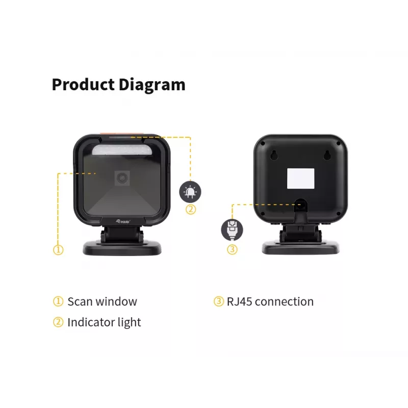 Equip USB 2D omnidirekcionálny stolový skener 1MP, pevný čítač kódov