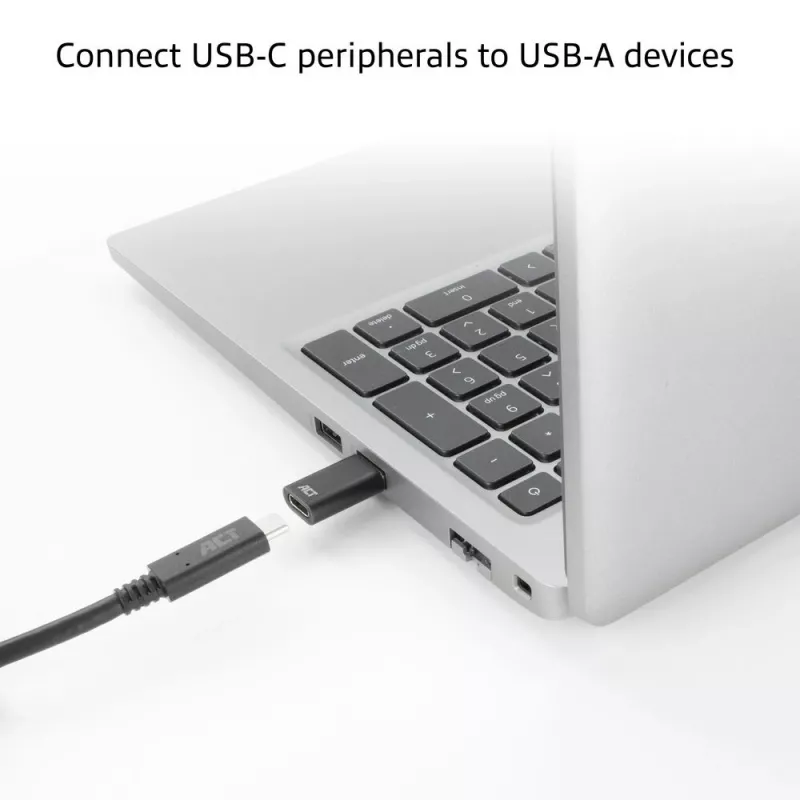 Adaptér USB-A konektor samec na USB-C konektor samica ACT AC7376 čierny