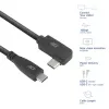 ACT USB 3.0 10Gbps 60W kábel USB Type-C (rovný) na USB Type-C (ľavý/pravý zahnutý), 3 metre