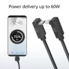 ACT USB 3.0 10Gbps 60W kábel USB Type-C (horný/dolný zahnutý) na USB Type-C (horný/dolný zahnutý), 0,5 metra