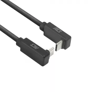 ACT USB 3.0 10Gbps 60W kábel USB Type-C (horný/dolný zahnutý) na USB Type-C (horný/dolný zahnutý), 1 meter
