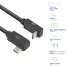 ACT USB 3.0 10 Gbit/s 60 W kábel USB Type-C (ľavý/pravý zahnutý) na USB Type-C (horný/dolný zahnutý), 1 meter