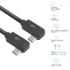 ACT USB 3.0 10 Gbit/s 60 W kábel USB Type-C (ľavý/pravý zahnutý) na USB Type-C (ľavý/pravý zahnutý), 1 meter