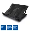 ACT stojan na notebook, s ventilátorom, 5-násobne výškovo nastaviteľný, 2-portový hub