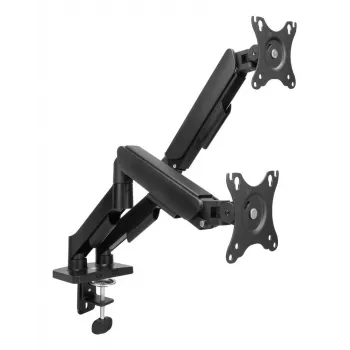 ACT monitor rameno 35 palcov, plynová pružina, 2 monitory, Essentials, svorka/prechodka cez stôl, 18 kg, 43,2 cm (17 palcov), 88,9 cm (35 palcov), 100 x 100 mm, čierny