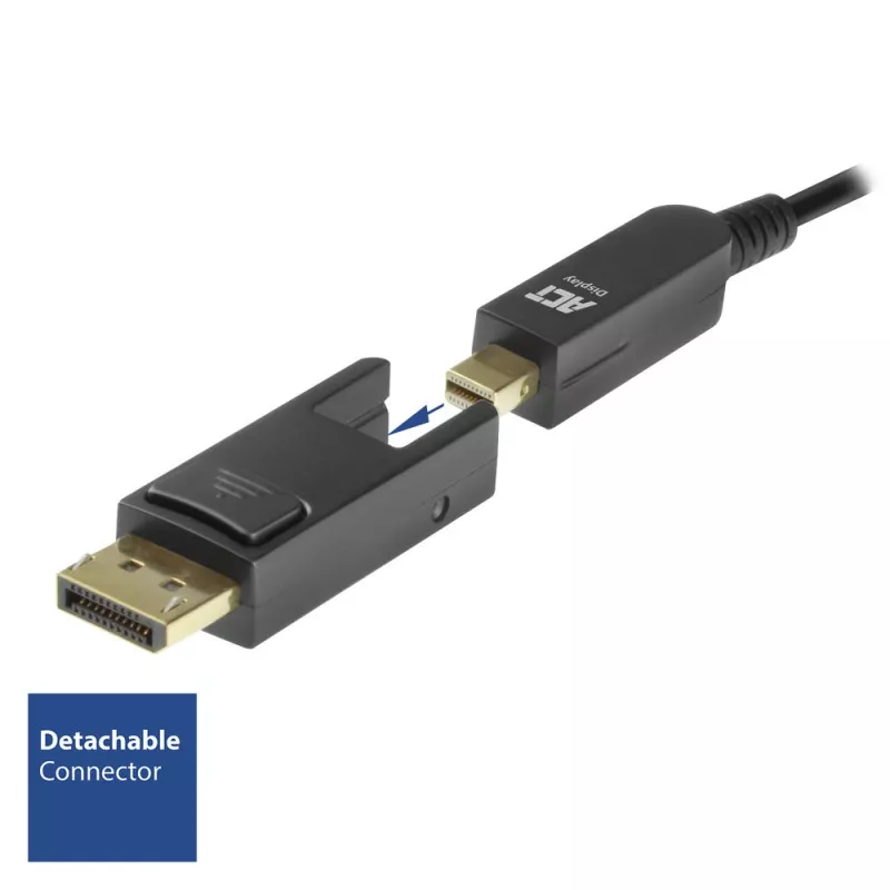 ACT 15 metrov DisplayPort 1.4 aktívny optický kábel 8K s odnímateľným konektorom