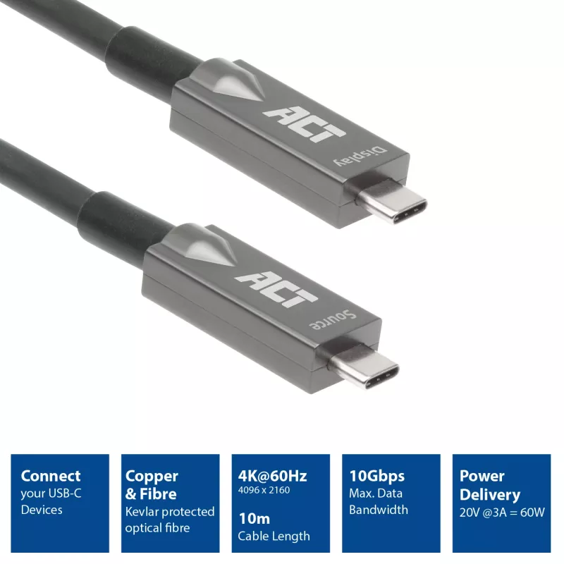 ACT USB-C 3.2 Gen2 Active Optical kábel (AOC) prepojovací kábel, 3m