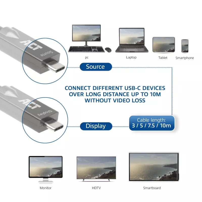 ACT USB-C 3.2 Gen2 Active Optical kábel (AOC) prepojovací kábel, 3m