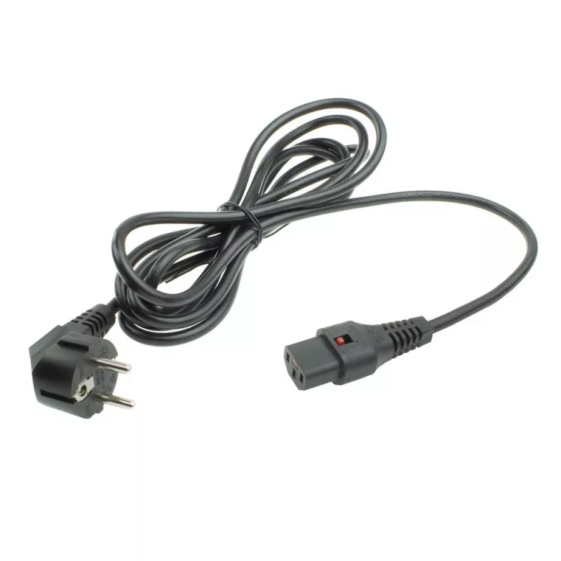 ACT napájací kábel CEE 7/7 konektor samec (zahnutý) - C13 IEC Lock čierny 5 m, EL269S