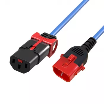 ACT napájací kábel C13 IEC Lock+ - C14 IEC Lock Dual Locking modrý 1 m, PC3619