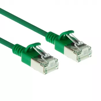 ACT zelený 1 m LSZH U/FTP CAT6A Datacenter Slimline patch kábel, bez jazýčka, s RJ45 konektormi