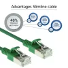 ACT zelený 1 m LSZH U/FTP CAT6A Datacenter Slimline patch kábel, bez jazýčka, s RJ45 konektormi