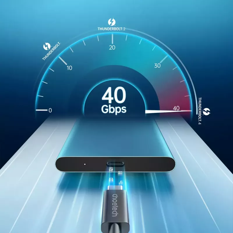 USB-C na USB-C kábel Thunderbolt 4 CHOETECH — 40 Gbit/s, 100 W nabíjací výkon