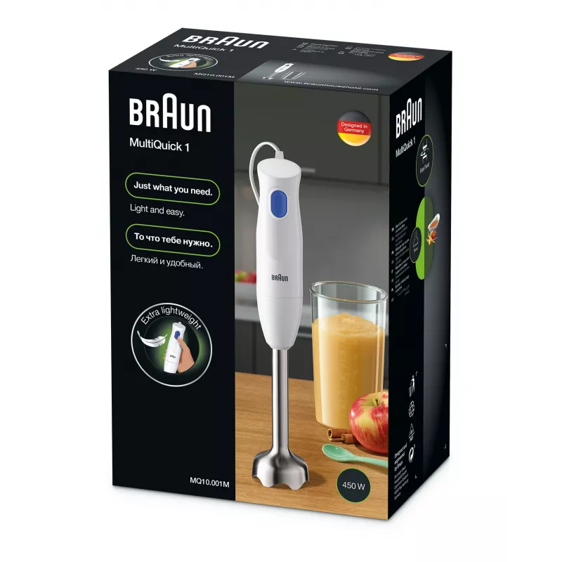 Braun MultiQuick 1 MQ10.001M 0,6 L tyčový mixér 450 W modrá, biela