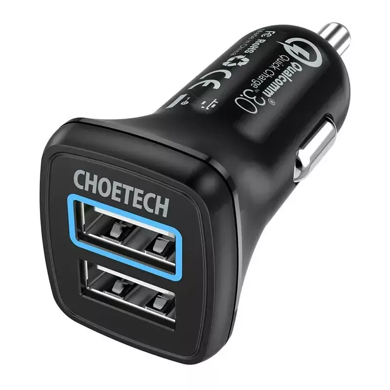 Napájací zdroj CHOETECH C0051 dual USB-A 36W QC3.0, čierny