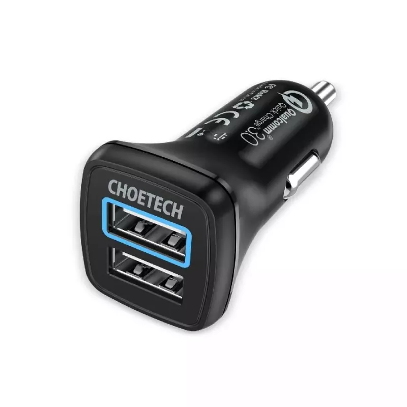 Napájací zdroj CHOETECH C0051 dual USB-A 36W QC3.0, čierny