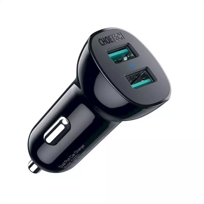 Napájací zdroj CHOETECH C0051 dual USB-A 36W QC3.0, čierny