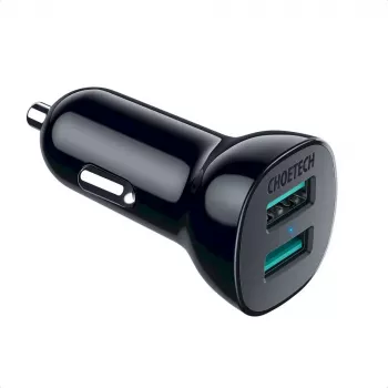 Napájací zdroj CHOETECH C0051 dual USB-A 36W QC3.0, čierny