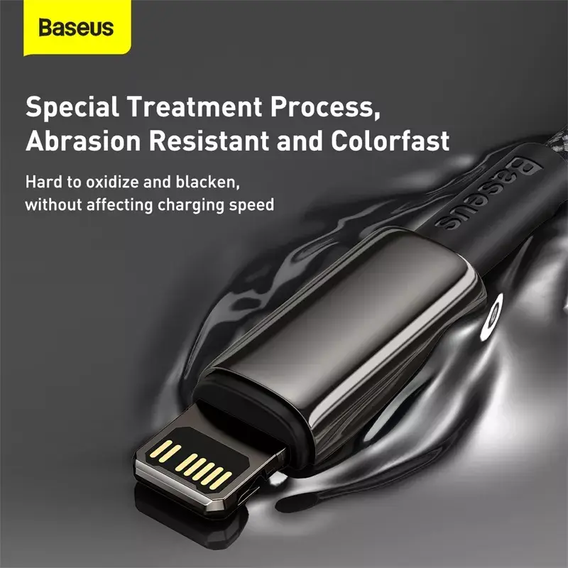 Kábel Baseus Tungsten Gold 1 m čierny Lightning na USB C