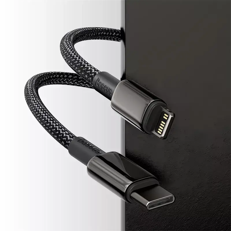 Kábel Baseus Tungsten Gold 1 m čierny Lightning na USB C