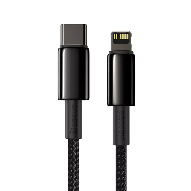 Kábel Baseus Tungsten Gold 1 m čierny Lightning na USB C