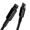 Kábel Baseus Tungsten Gold 1 m čierny Lightning na USB C