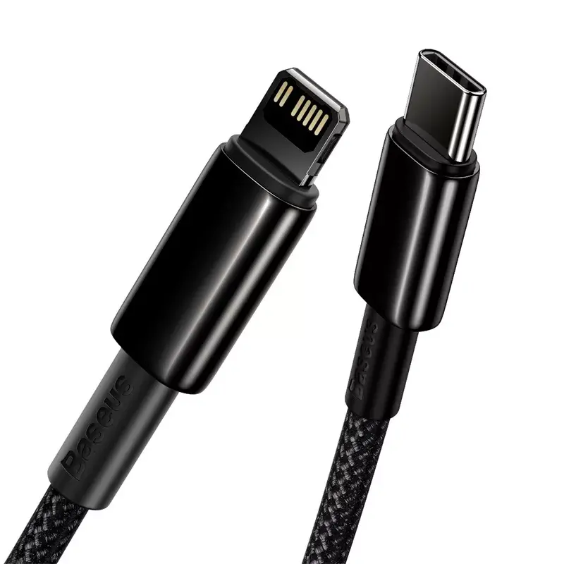 Kábel Baseus Tungsten Gold 1 m čierny Lightning na USB C