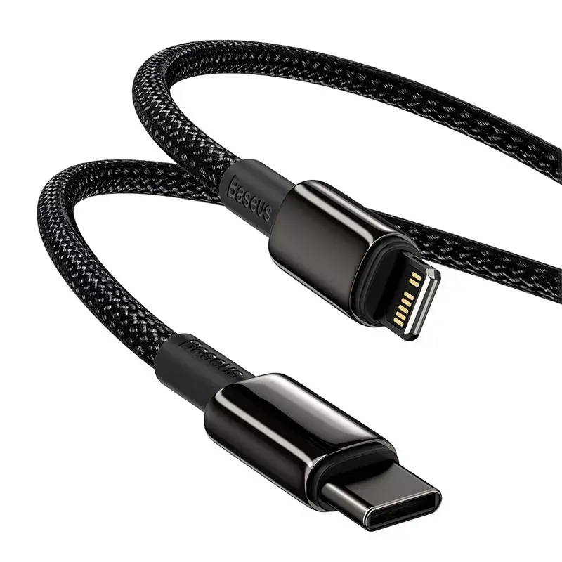 Kábel Baseus Tungsten Gold 1 m čierny Lightning na USB C