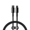 Kábel Baseus Tungsten Gold 1 m čierny Lightning na USB C