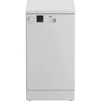 Úzka samostatne stojaca umývačka riadu BEKO DVS05024W — 10 súprav riadu, 45 cm, 49 dB, energetická trieda E