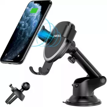 Držiak na mobil do auta CHOETECH T536-S s 10W bezdrôtovým nabíjaním, montáž na palubnú dosku/čelné sklo