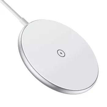 Bezdrôtová magnetická nabíjačka CHOETECH T580 15W biela — magnetická Qi bezdrôtová nabíjacia podložka