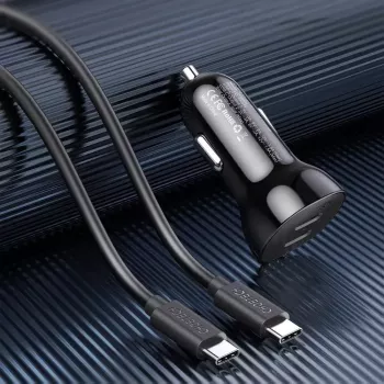 Nabíjačka do interiéru Choetech TC0008 čierna zapaľovač rýchle nabíjanie