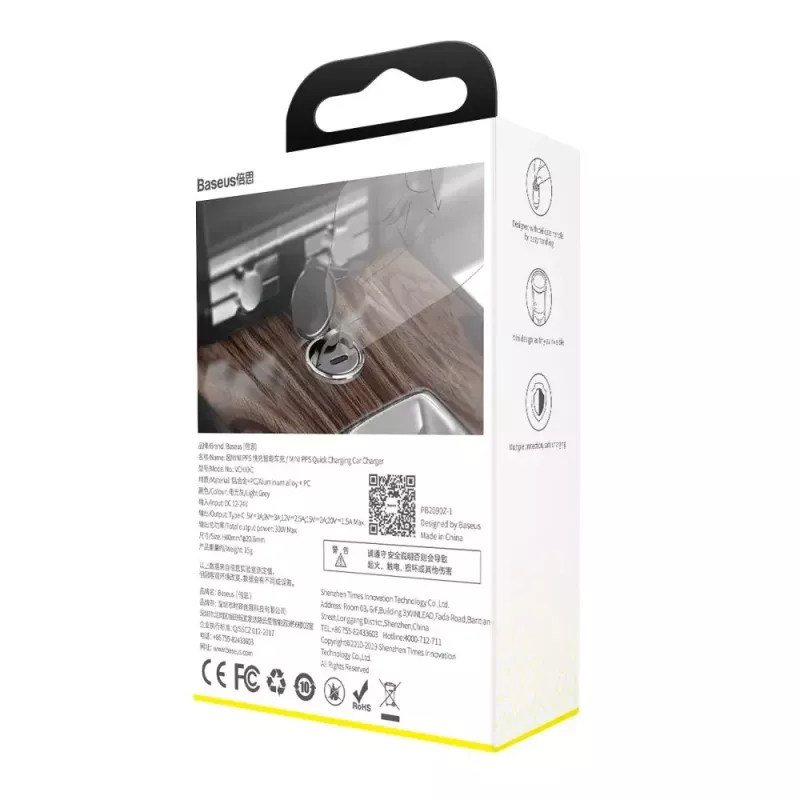 Nástenná nabíjačka Baseus VCHX-B0G 30W s podporou QC4.0 a PD3.0
