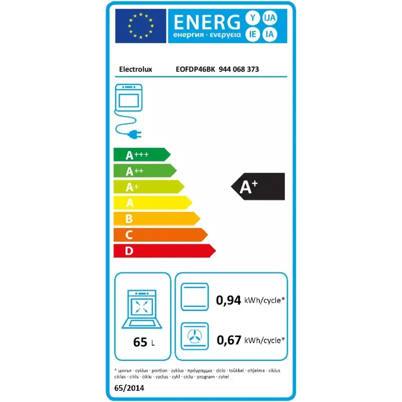 Elektrický sporák Electrolux 600 SurroundCook EOFDP46BK 65 l zabudovateľný čierny