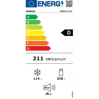 Samsung RB38C671DSA voľne stojaca chladnička 390 L strieborná