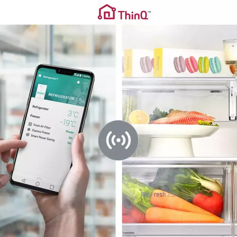 American chladnička s mrazničkou LG InstaView™ ThinQ™ GSXV90MCAE 635 L