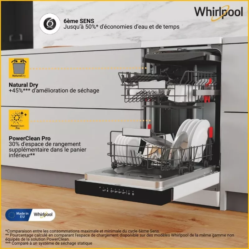 Whirlpool WSFO 3O34 PF voľne stojaca 10 súprav riadu