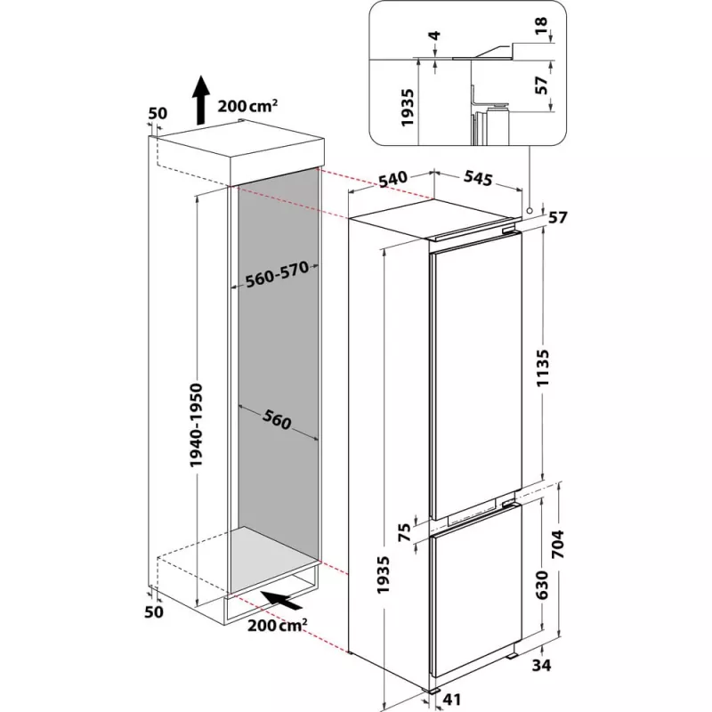 Whirlpool WHC20 T352 vstavaná 280 L