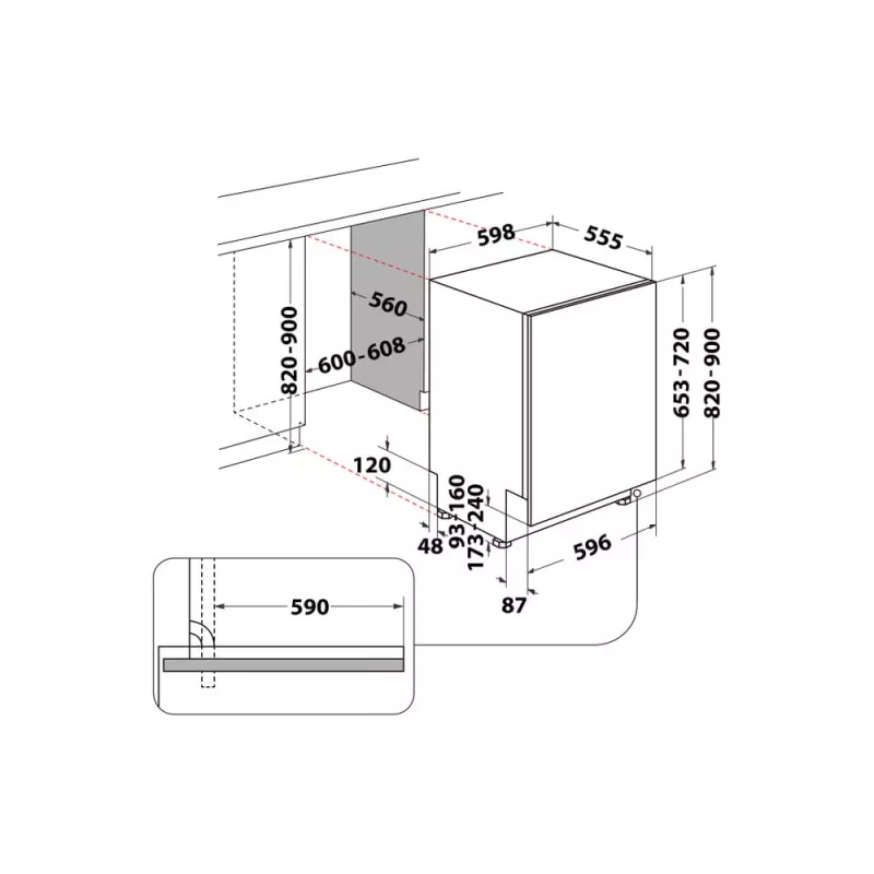Whirlpool MaxiSpace W8I HT58 T plne integrovaná 14 súprav riadu