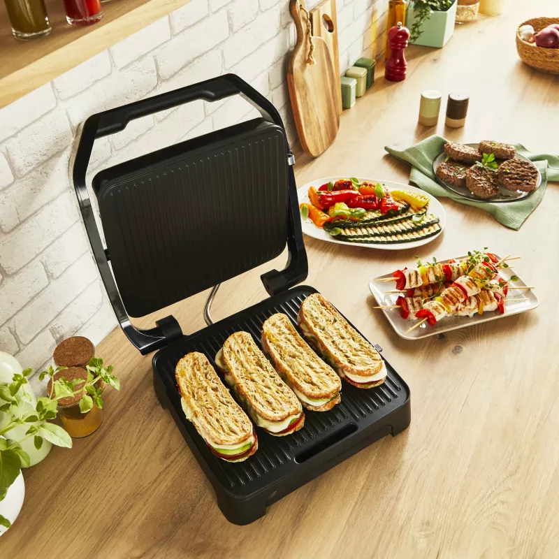 Kontaktný gril Tefal Inicio Adjust GC272D10 s nepriľnavými platňami a nastaviteľnou teplotou