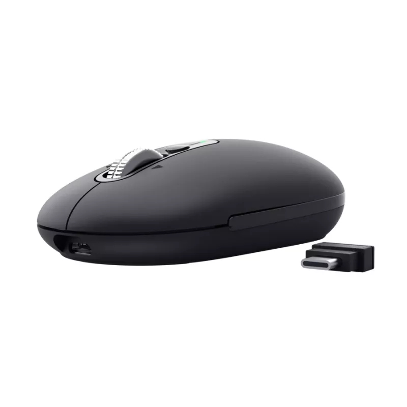 Myš TRUST Seron tenká Multi — obojručná kancelárska myš, optická 3200 DPI, RF Wireless + Bluetooth, 7 tlačidiel, čierna