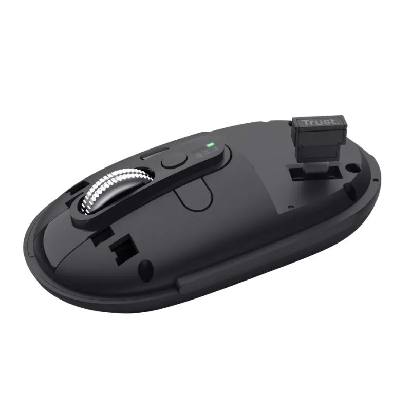 Myš TRUST Seron tenká Multi — obojručná kancelárska myš, optická 3200 DPI, RF Wireless + Bluetooth, 7 tlačidiel, čierna